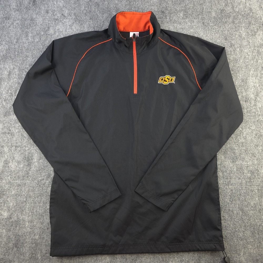 Russell Athletic Oklahoma State‎ Quarter Zip Boys Large Black Solid Lightweight